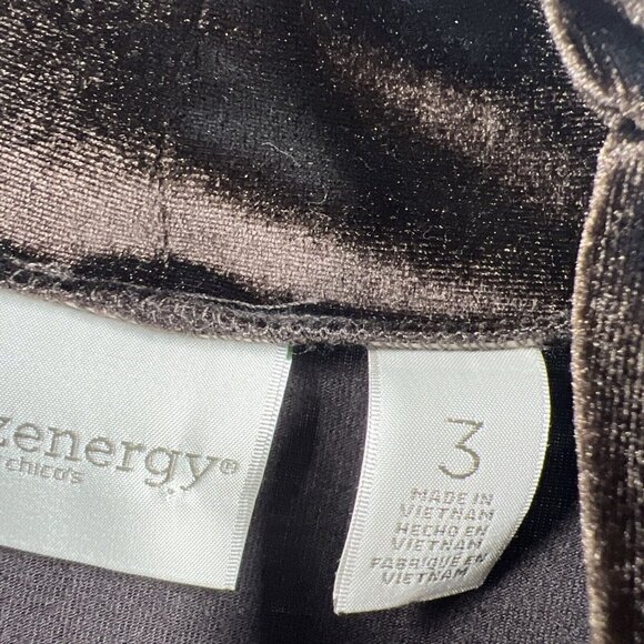 Chico's Zenergy Top Size XL Dark Brown Velvet Turtleneck Rayon Body Stretch - Picture 4 of 8